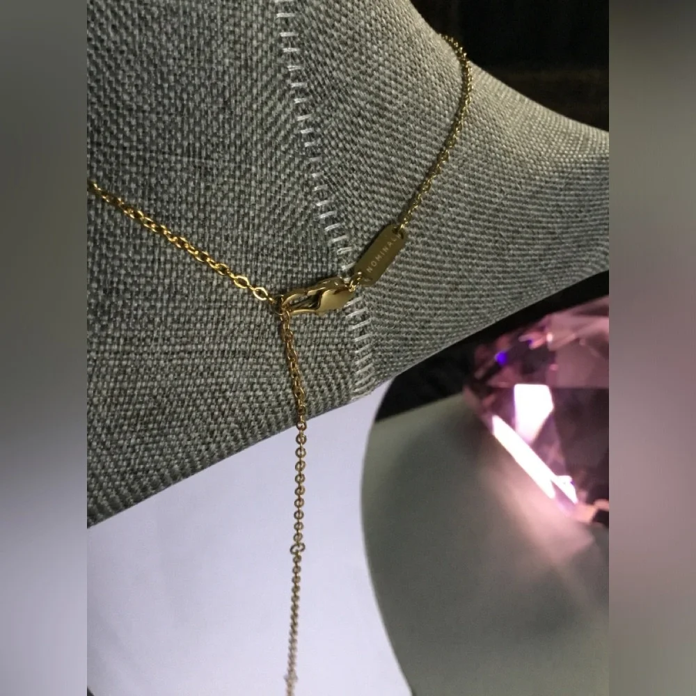 NOMINAL LETTER  HEART CHARM 18K GOLD NECKLACE NWOT NO BOX NO DUST BAG - Picture 12 of 15